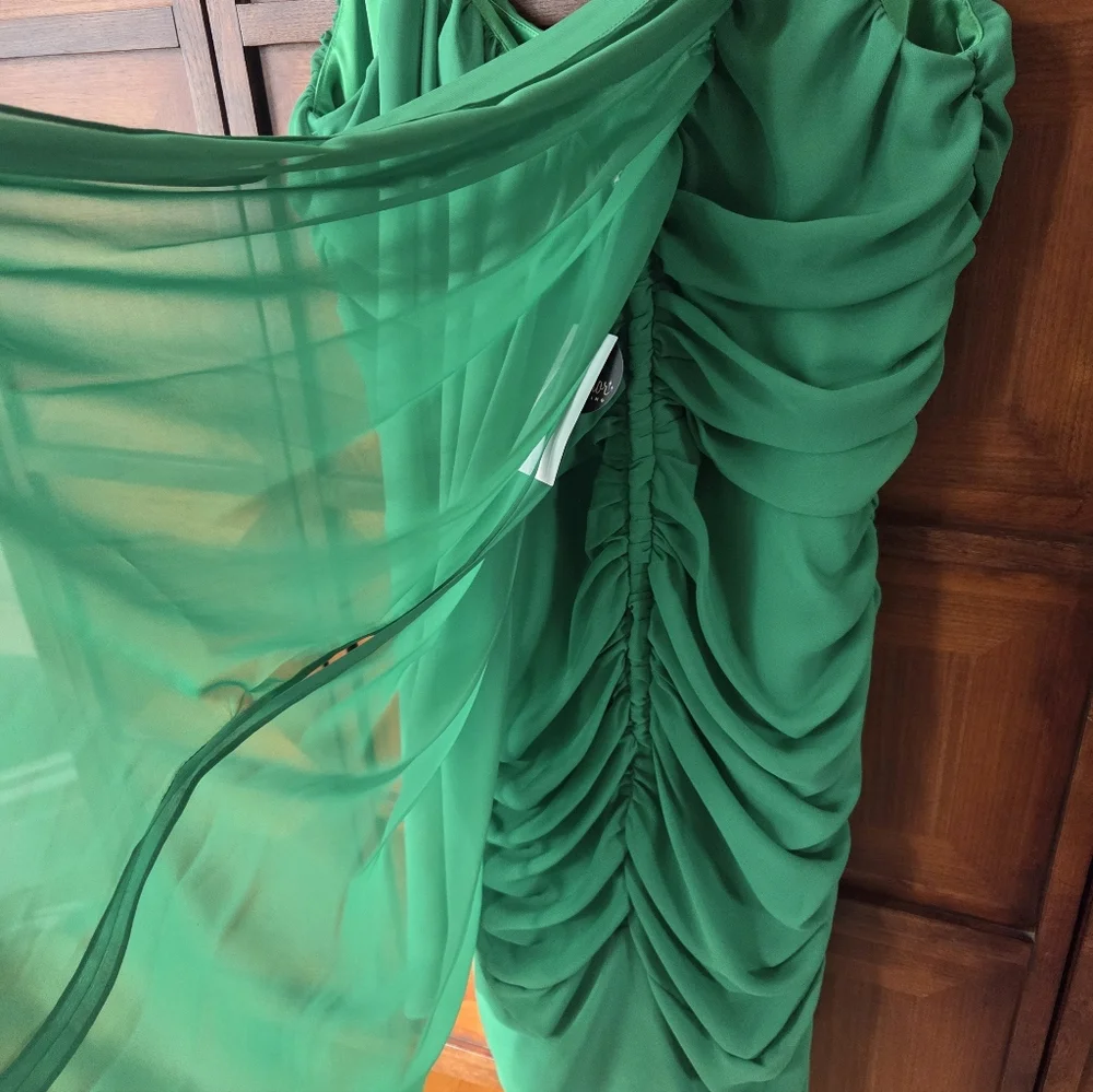 Lady Splendor Chiffon Dream Dress Emerald Green 2X NWT - Picture 11 of 13